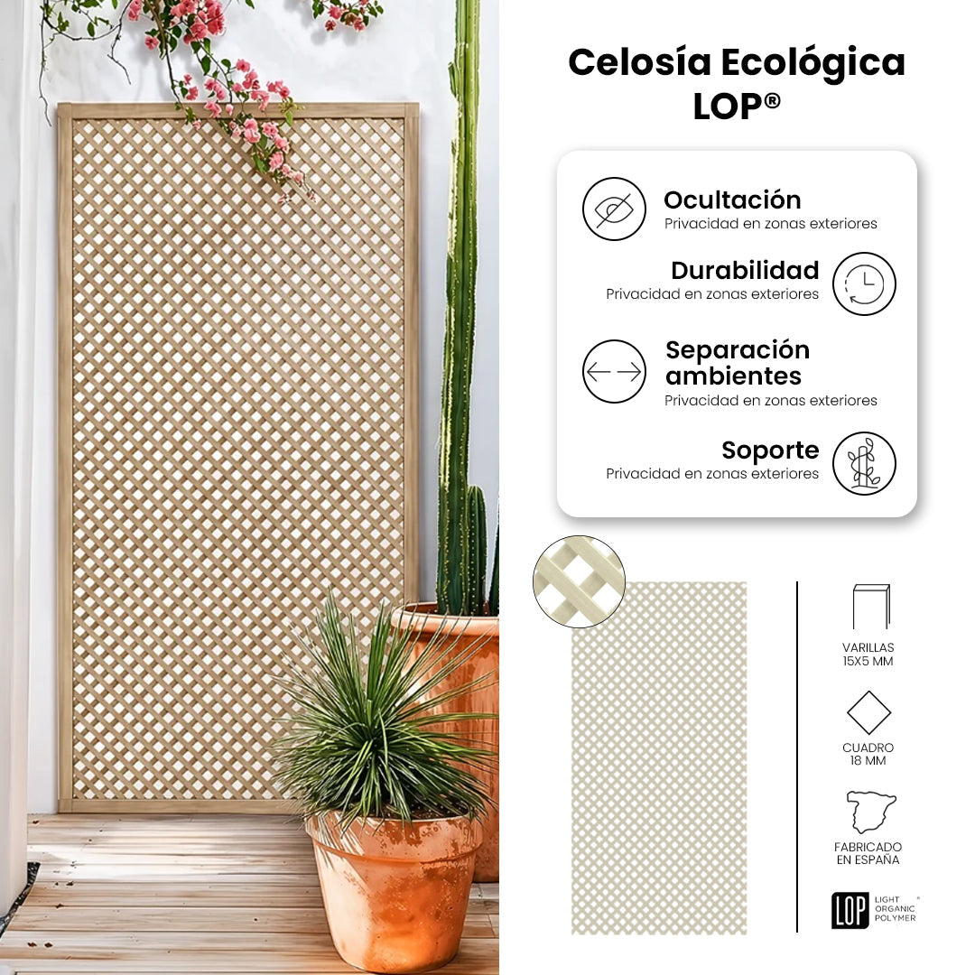 Pack Instalación Celosía Lop + 3 Perfiles + Kit Escuadras Marfil 1x2 M_5