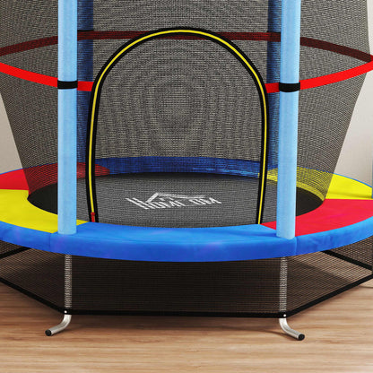 Homcom Cama Elástica Infantil Con Red De Seguridad Ø140x190 Cm Multicolor_4