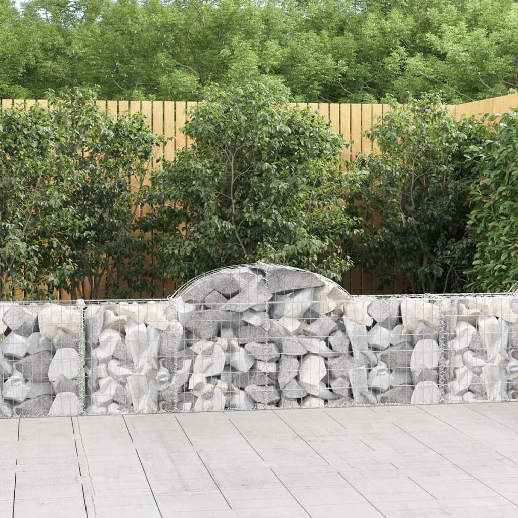 Cestas De Gaviones 40 Uds Forma De Arco Hierro 200x30x60/80 Cm_1
