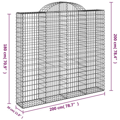 Cestas De Gaviones 5 Uds Forma De Arco Hierro 200x30x180/200 Cm_5