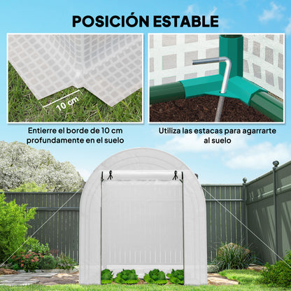 Invernadero De Jardín Outsunny Pe, Acero Blanco 180x180x200 Cm_4