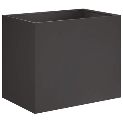 Macetero De Jardín Negro 60 X 40 X 50 Cm Acero Laminado En Frío_0