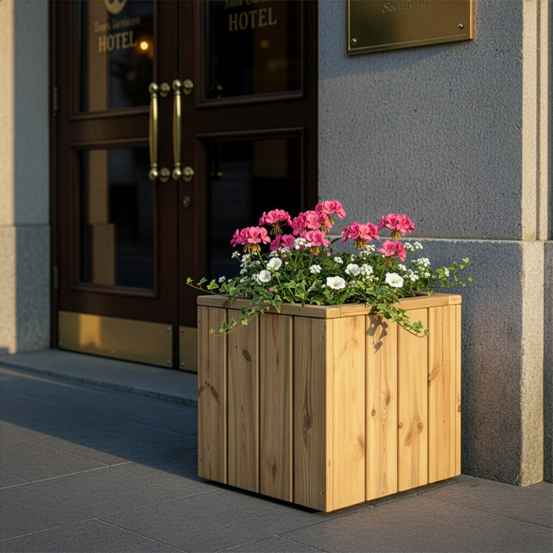 Jardinera De Madera Para Exterior Atrium Hortalia 40x40x40 Cm_1