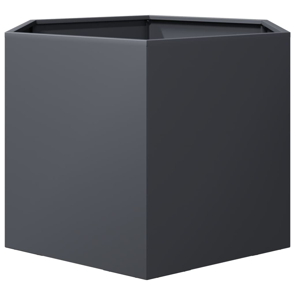 Jardinera Hexagonal Acero Gris Antracita 69x60x45 Cm_4