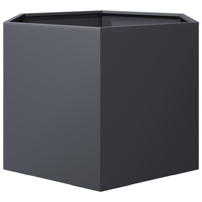Jardinera Hexagonal Acero Gris Antracita 69x60x45 Cm_4