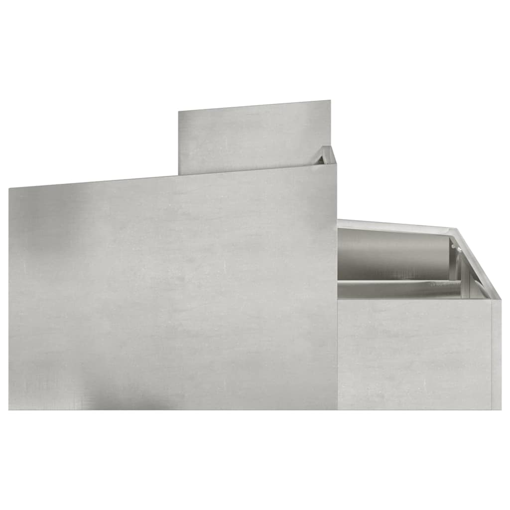 Macetero De Jardín Plateado 80 X 80 X 50 Cm Acero Inoxidable_5