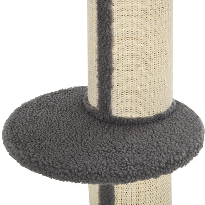 Pawhut Árbol Rascador Para Gatos Altura 91 Cm De 3 Niveles 45x45x91cm Gris_4