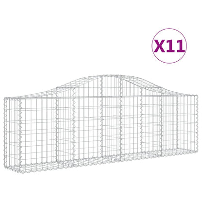 Cestas De Gaviones 11 Uds Forma De Arco Hierro 200x30x60/80 Cm_0