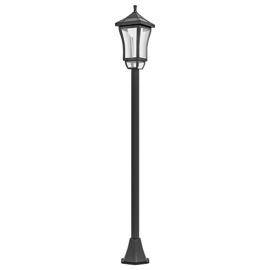 Farol Solar Outsunny Plástico Negro 15x15x127 Cm_0