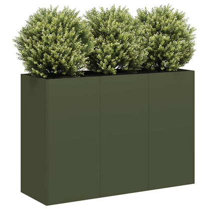 Jardinera De Acero Laminado En Frío Verde Oliva 120x40x80 Cm_1