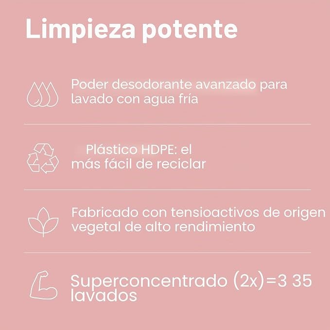 Detergente líquido para pieles sensibles aroma Pera Attitude 1,05 L