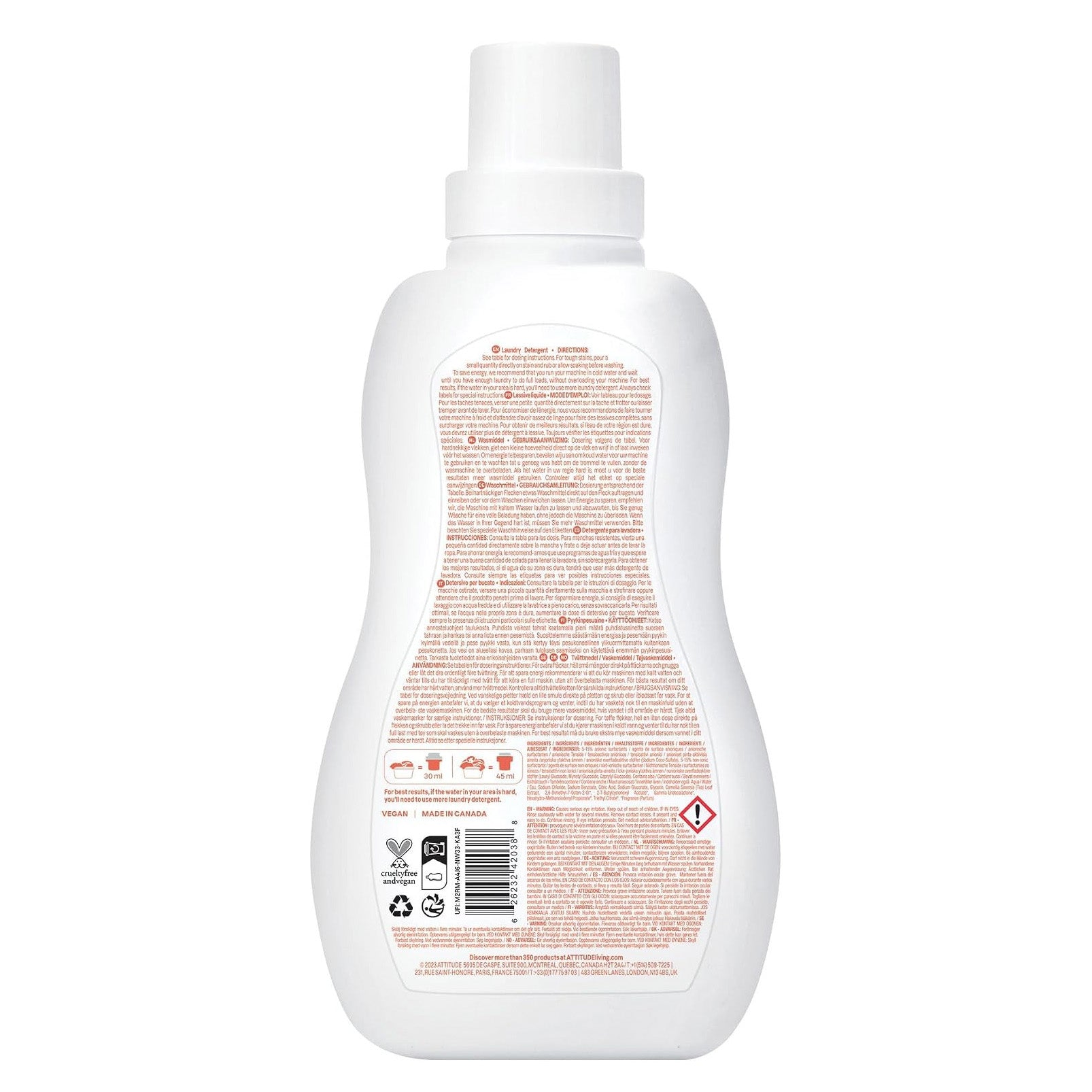 Detergente para ropa néctar de pera Baby Leaves 35 lavados