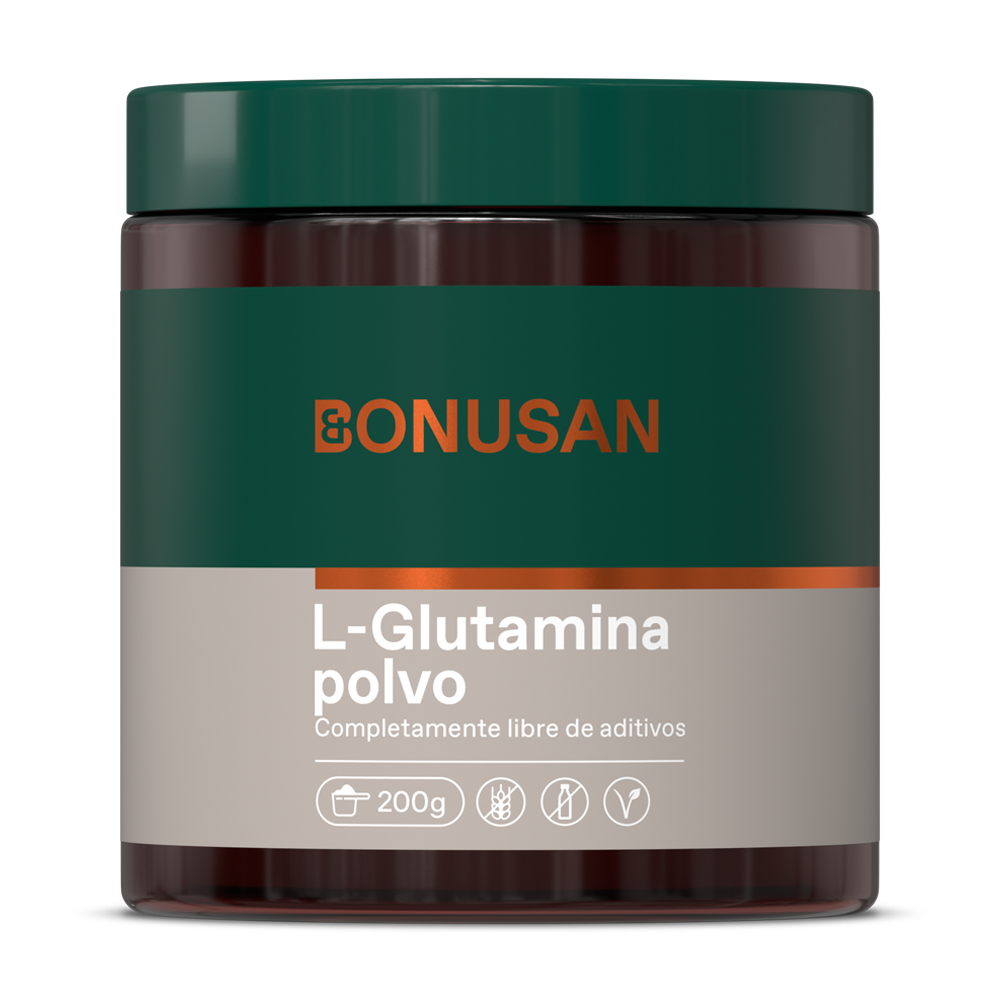 Pack 2x L-Glutamina polvo Bonusan, 200 gramos polvo