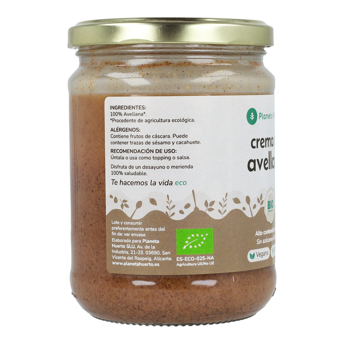 Crema de Avellanas ECO Planeta Huerto 350g