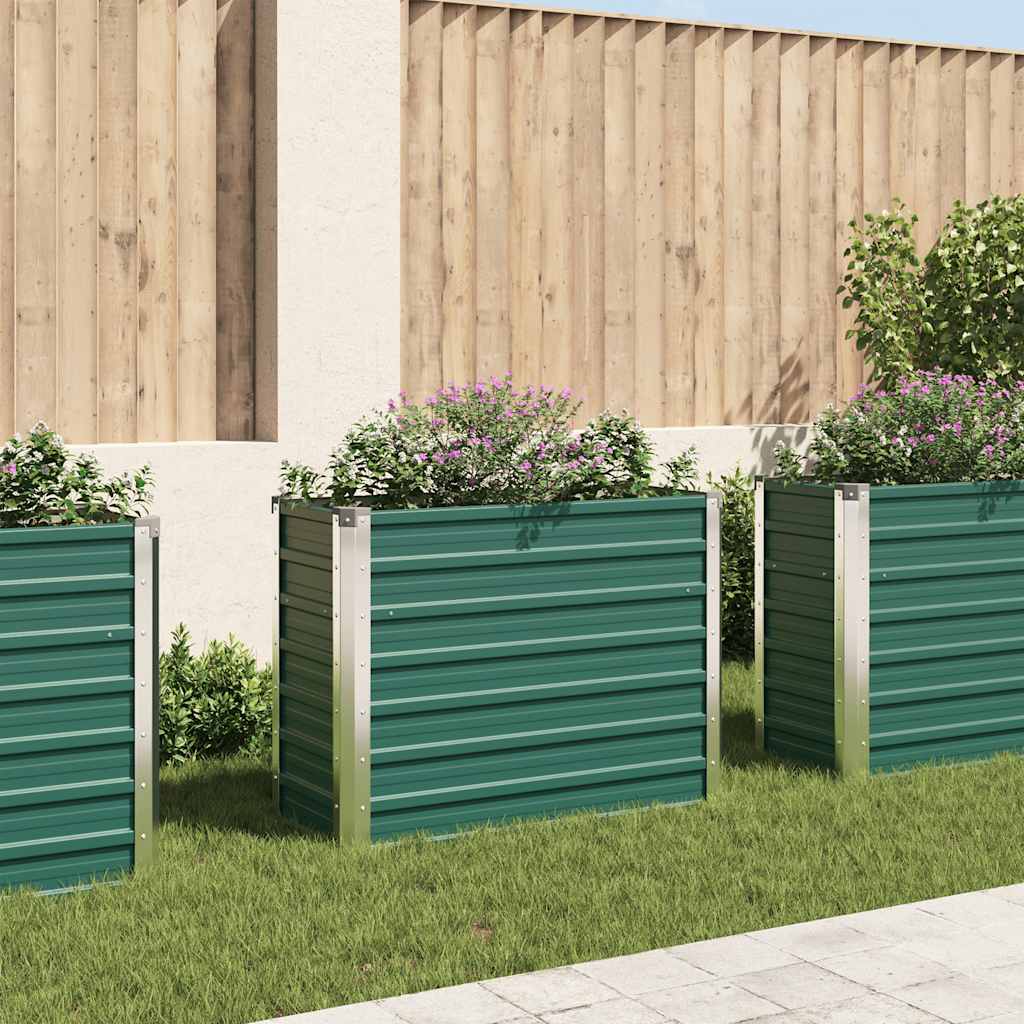 Arriate De Jardín De Acero Galvanizado Verde 100x40x77 Cm_1