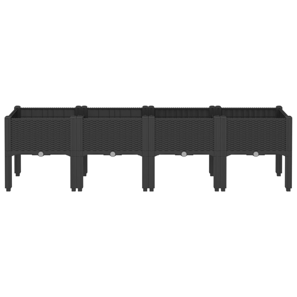 Jardinera Con Patas Pp Negro 160x40x42 Cm_2