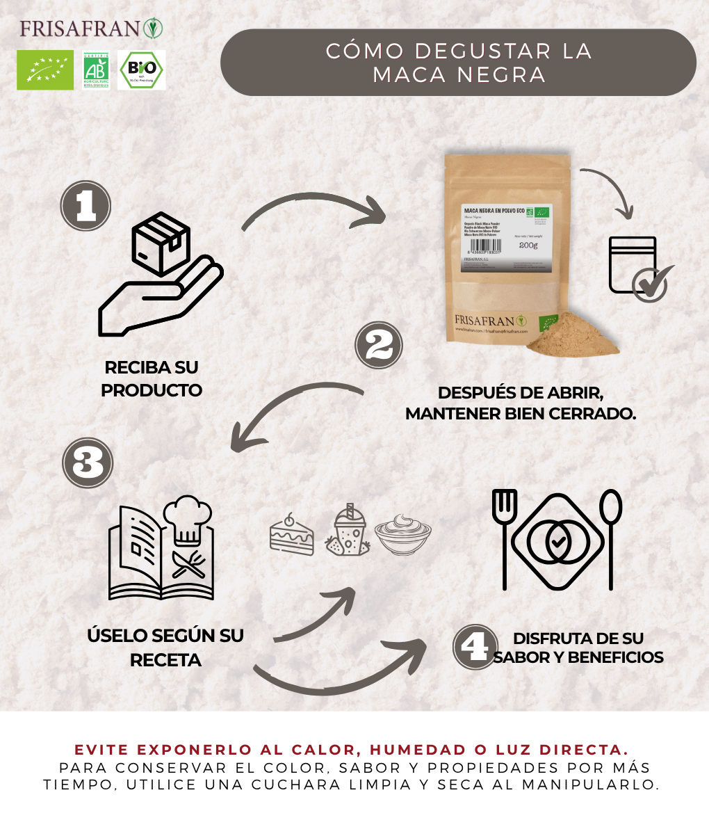 Maca Negra En Polvo Ecológica | Calidad | Frisafran 500 G_2
