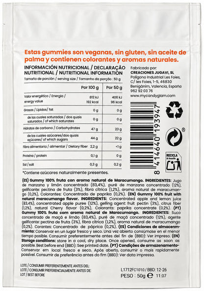 Gummies 100% Fruta Pack De 14 Mango Y Maracuyá – Snack Saludable Vegano Sin Azúcares Añadidos_4
