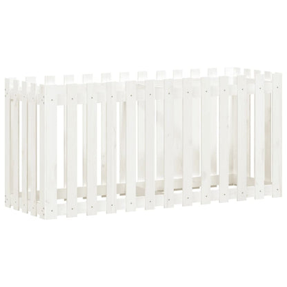 Arriate Elevado Jardín Con Valla Madera Pino Blanco 150x50x70cm_3