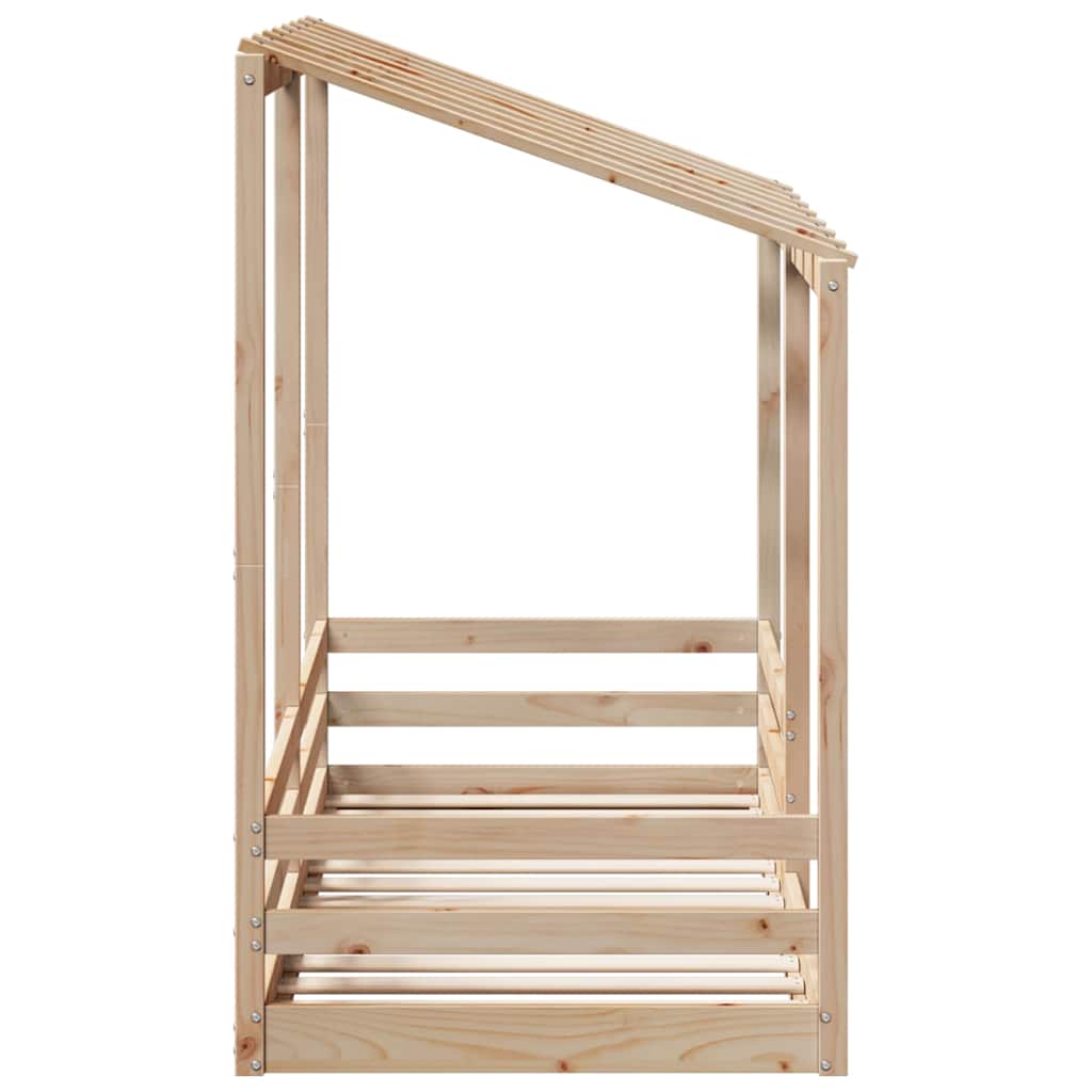 Cama Infantil Con Techo Madera Maciza Pino 90x190 Cm_4