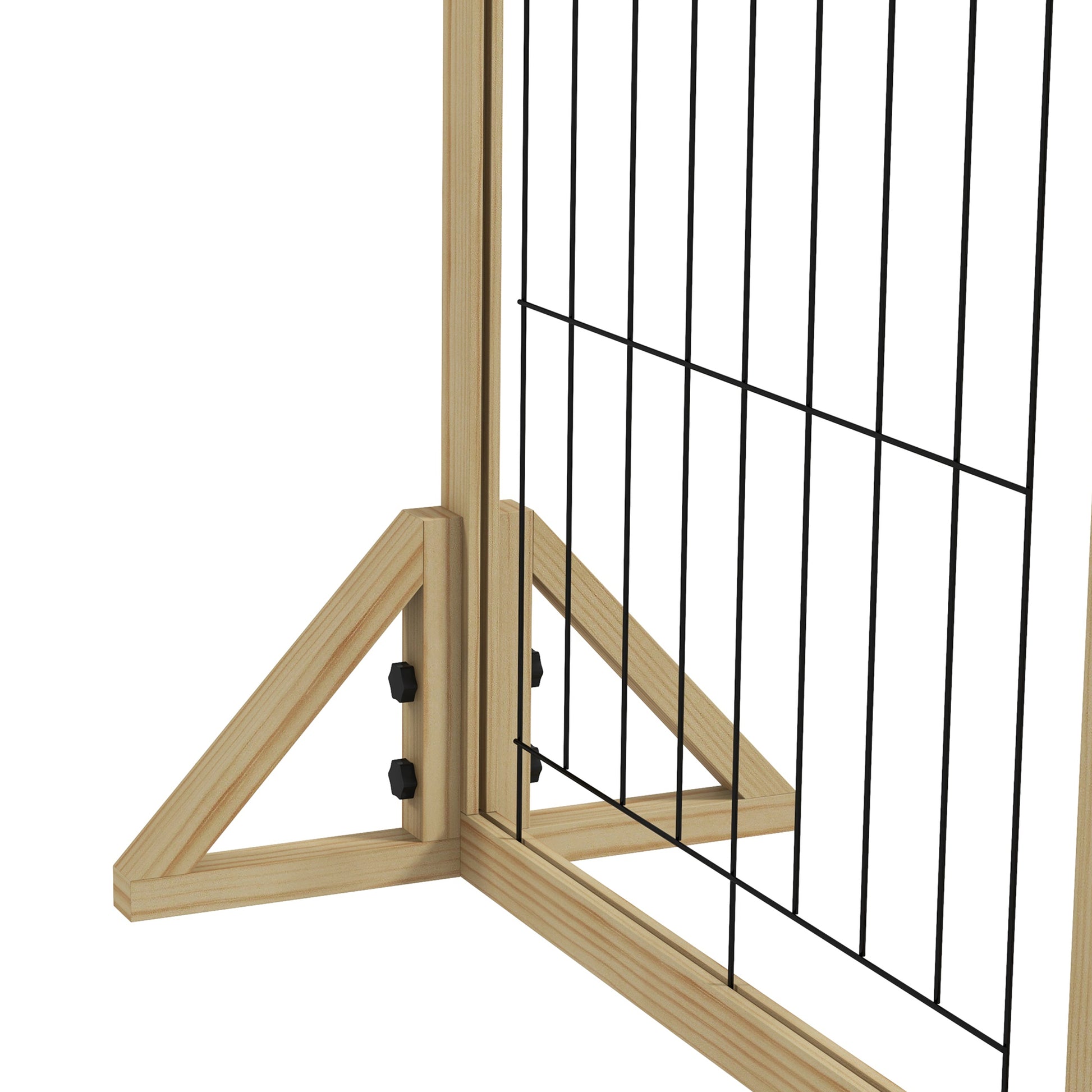 Pawhut Barrera Para Perros Plegable De 3 Paneles 210x44x70 Cm Madera Natural_4