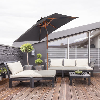 Outsunny Sombrilla Terraza Exterior 200x150 Cm Con Ángulo Ajustable Gris Oscuro_1