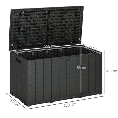 Outsunny Baúl De Almacenamiento Exterior 366l Con Ruedas 122,4x62x64,5 Cm_2