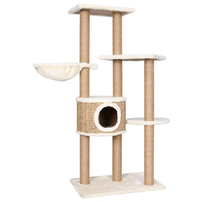 Árbol Para Gatos Con Poste Rascador 126 Cm Hierba Marina_0