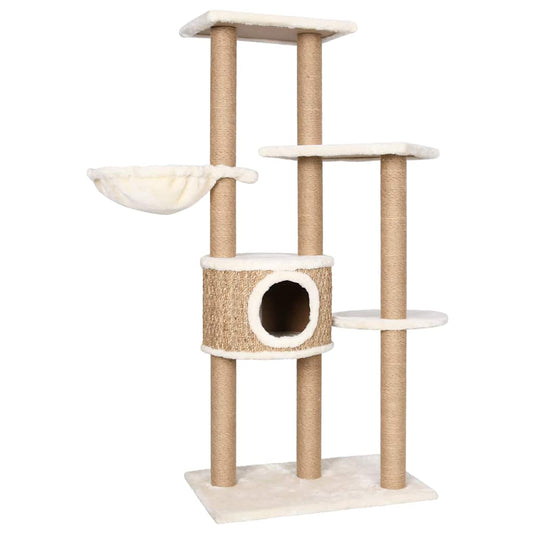 Árbol Para Gatos Con Poste Rascador 126 Cm Hierba Marina_0