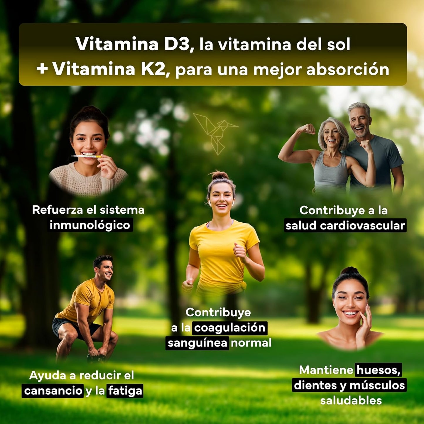 Vitamina D3 + K2 Sevens Nutrition 180 cápsulas