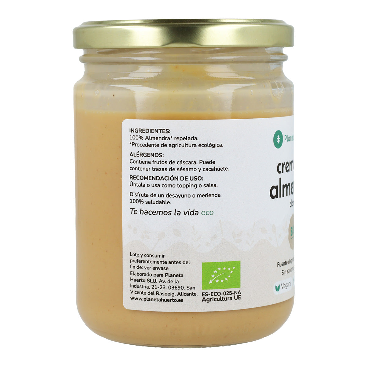 Pack 9x Crema de Almendras Blancas ECO Planeta Huerto 350g
