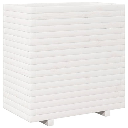Jardinera Madera Maciza De Pino Blanco 70x40x72,5 Cm_0