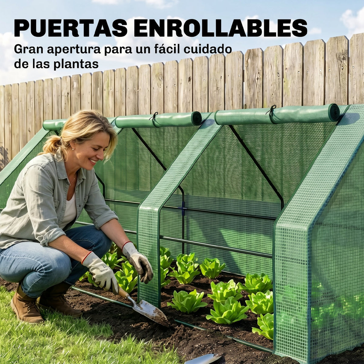 Invernadero De Jardín Con 3 Ventanas Outsunny 270x90x90 Cm Verde_4