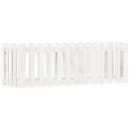 Arriate Elevado Jardín Con Valla Madera Pino Blanco 150x50x50cm_0