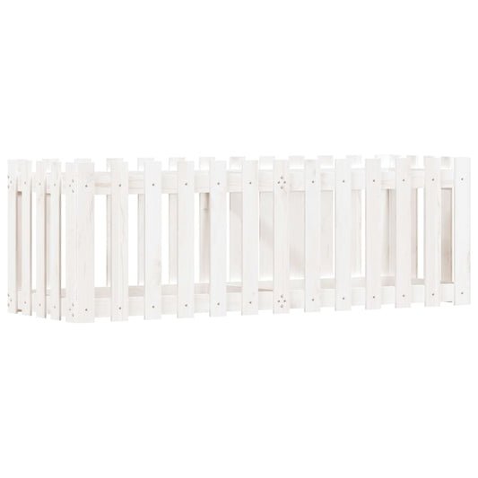 Arriate Elevado Jardín Con Valla Madera Pino Blanco 150x50x50cm_0