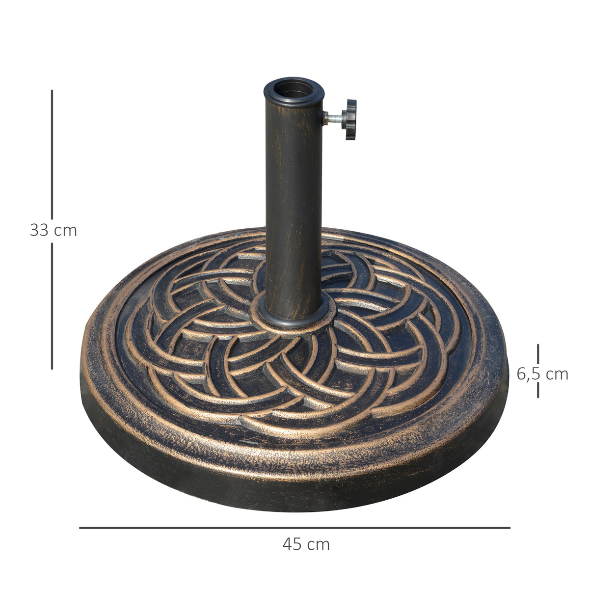 Outsunny Base De Sombrilla De Jardín Peso Neto 12 Kg Apto Para Postes De 38/48mm_2
