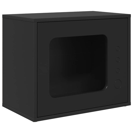 Casa Para Gatos Negro 51 X 30 X 42,5 Cm Madera De Ingeniería_0