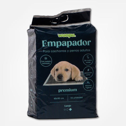 15 Empapadores Con Carbón Activado Para Perro Wuapu, Gran Absorción Sin Olores. Talla L 60x90cm_0