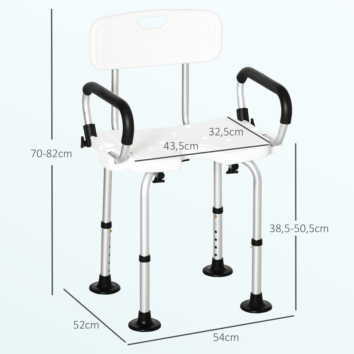 Homcom Silla Ducha Personas Mayores Antideslizante Con Altura Ajustable_1