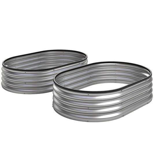 Jardineras Exterior Grandes Outsunny Acero Galvanizado Plata 135x90x30 Cm_0