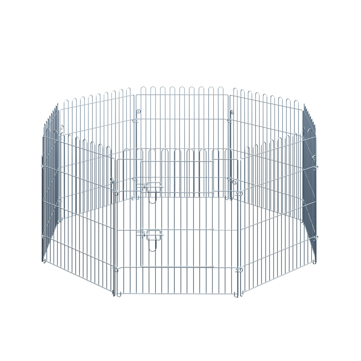 Pawhut Parque Para Perros De 8 Piezas 63x76 Cm Con 1 Puerta Plata_0