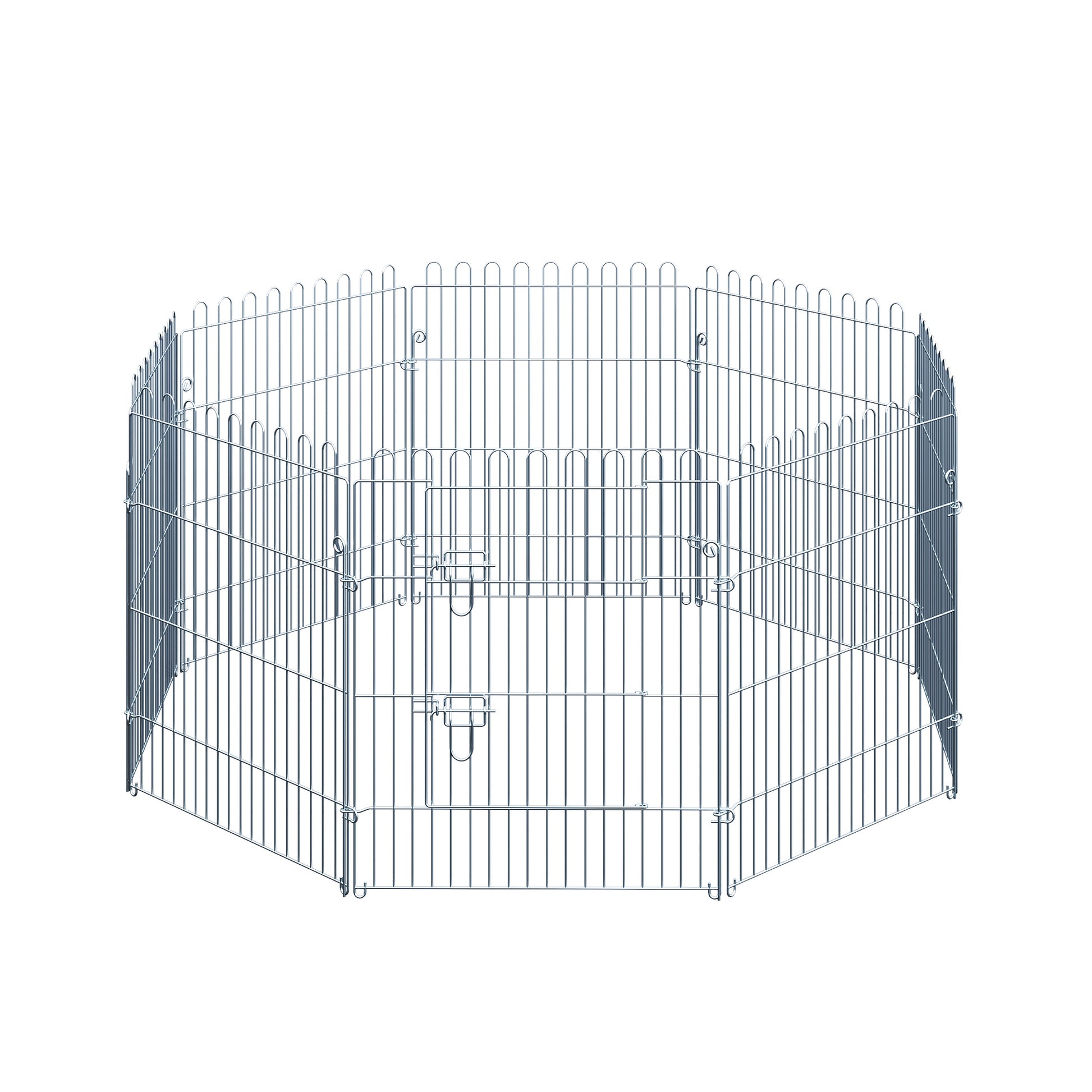 Pawhut Parque Para Perros De 8 Piezas 63x76 Cm Con 1 Puerta Plata_0