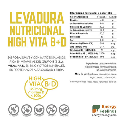 Levadura nutricional high vitamina D Energy Feelings 1 kg