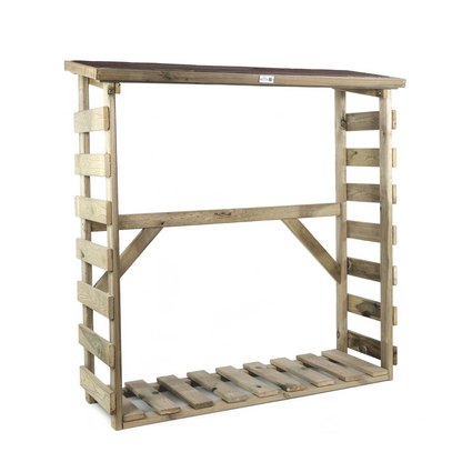 Leñero De Madera Aro Con Tela Asfáltica Vidahuerto 150x50x150 Cm_1