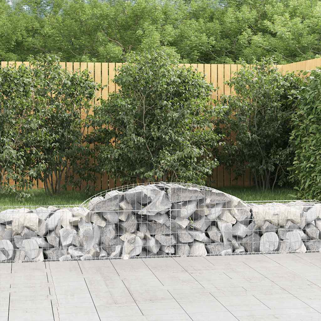 Cestas De Gaviones 2 Uds Forma De Arco Hierro 300x50x40/60 Cm_1
