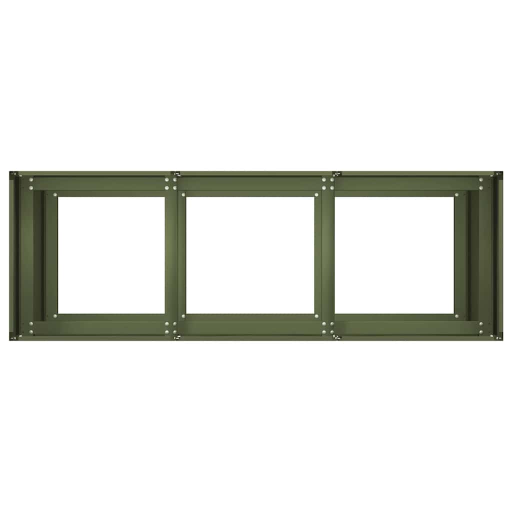 Jardinera De Acero Laminado En Frío Verde Oliva 120x40x80 Cm_4