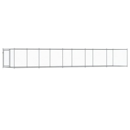 Jaula De Perros Con Puerta Acero Galvanizado Gris 10x2x1,5 M_5