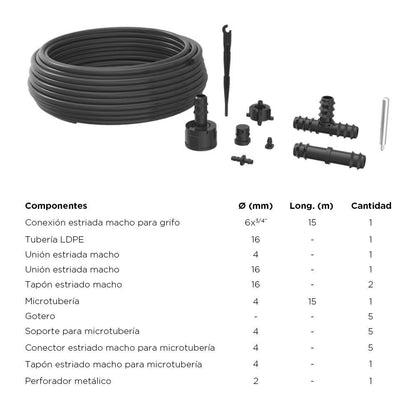 Riego Goteo 16mmx15mt Con Accesorios_2