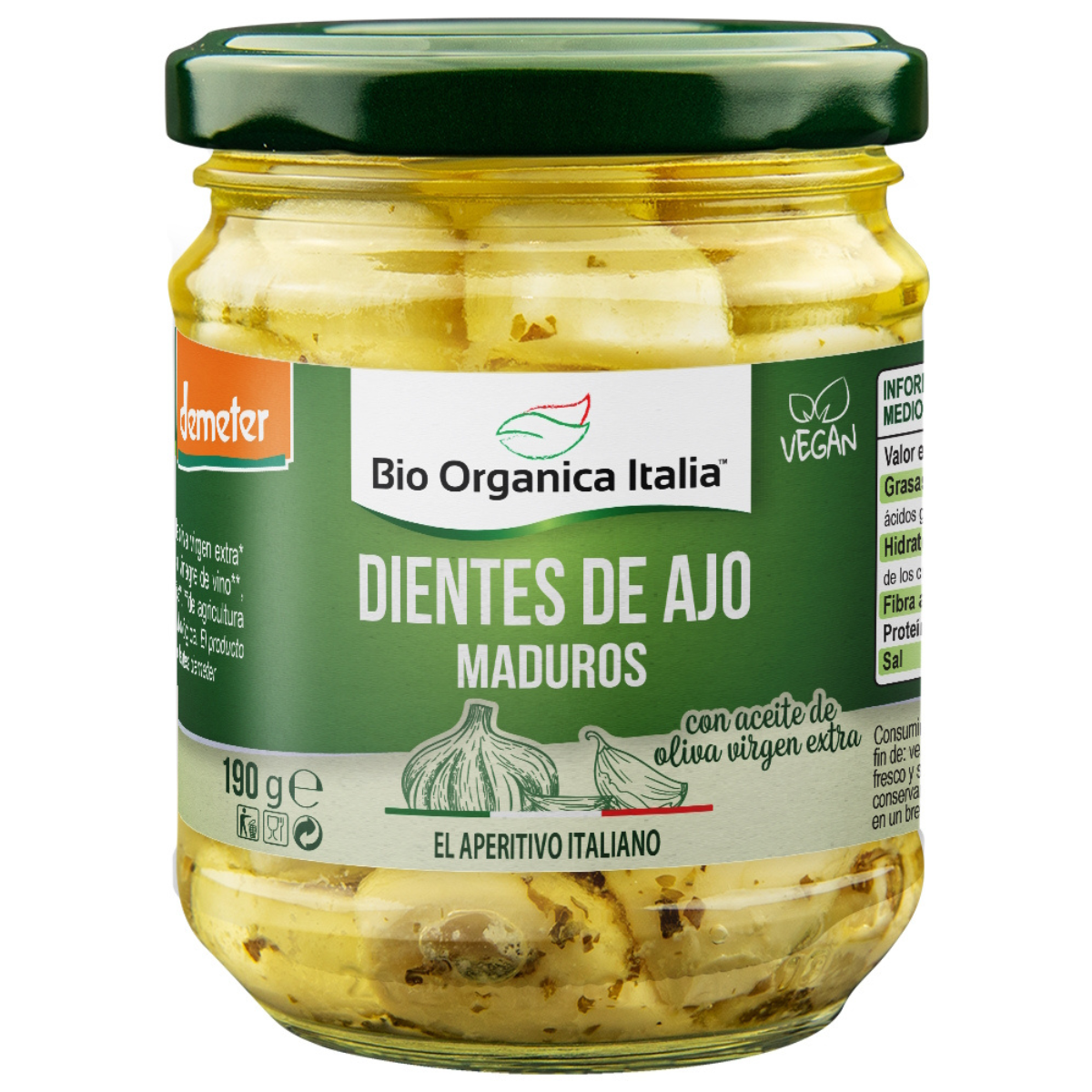 Dientes de Ajos en aceite Bio Organica Italia 140 gr