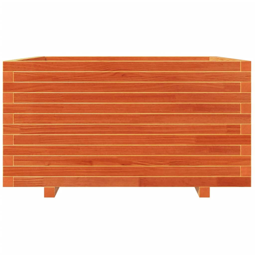 Jardinera Madera Maciza De Pino Marrón Cera 90x90x49,5 Cm_4